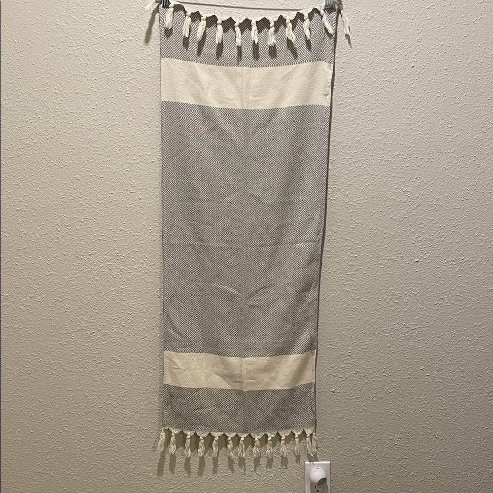 Gray and Cream Scarf